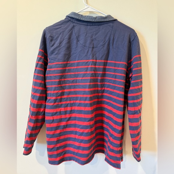 L.L. Bean Navy and Red Striped Shirt - Picture 2 of 5